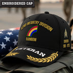 Cowgic U.S. Army 42nd Infantry Division Embroidered Classic Structured Cap - Embroidered Cap for Veterans