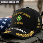 Cowgic U.S. Army 4th Infantry Division Embroidered Classic Structured Cap - Embroidered Cap for Veterans