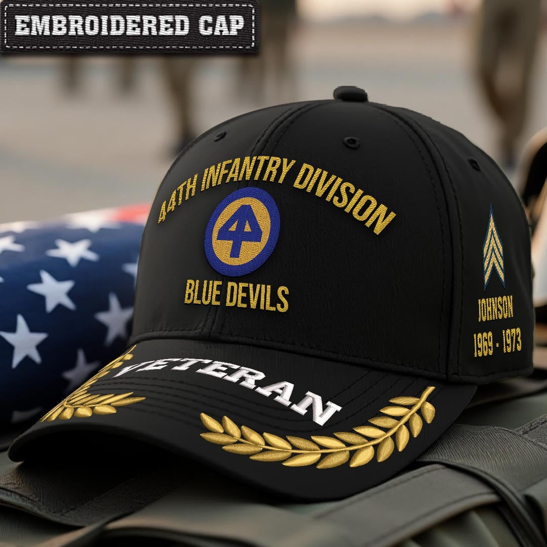 Cowgic U.S. Army 44th Infantry Division Embroidered Classic Structured Cap - Embroidered Cap for Veterans