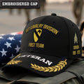 Cowgic U.S. Army 1st Cavalry Division Embroidered Classic Structured Cap - Embroidered Cap for Veterans