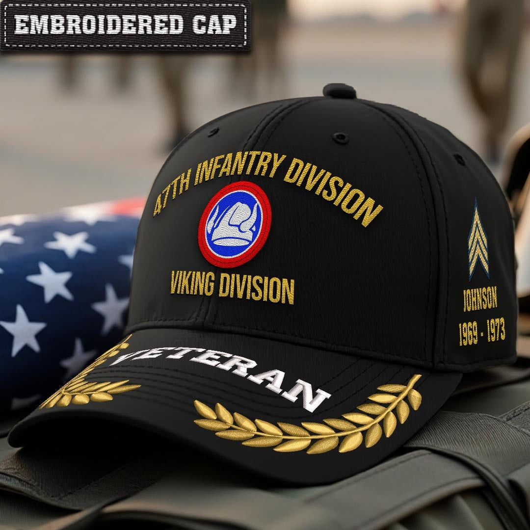 Cowgic U.S. Army 47th Infantry Division Embroidered Classic Structured Cap - Embroidered Cap for Veterans
