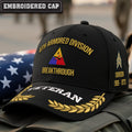 Cowgic U.S. Army 4th Armored Division Embroidered Classic Structured Cap - Embroidered Cap for Veterans