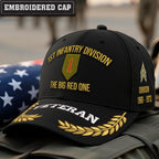 Cowgic U.S. Army 1st Infantry Division Embroidered Classic Structured Cap - Embroidered Cap for Veterans