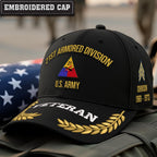 Cowgic U.S. Army 21st Armored Division Embroidered Classic Structured Cap - Embroidered Cap for Veterans
