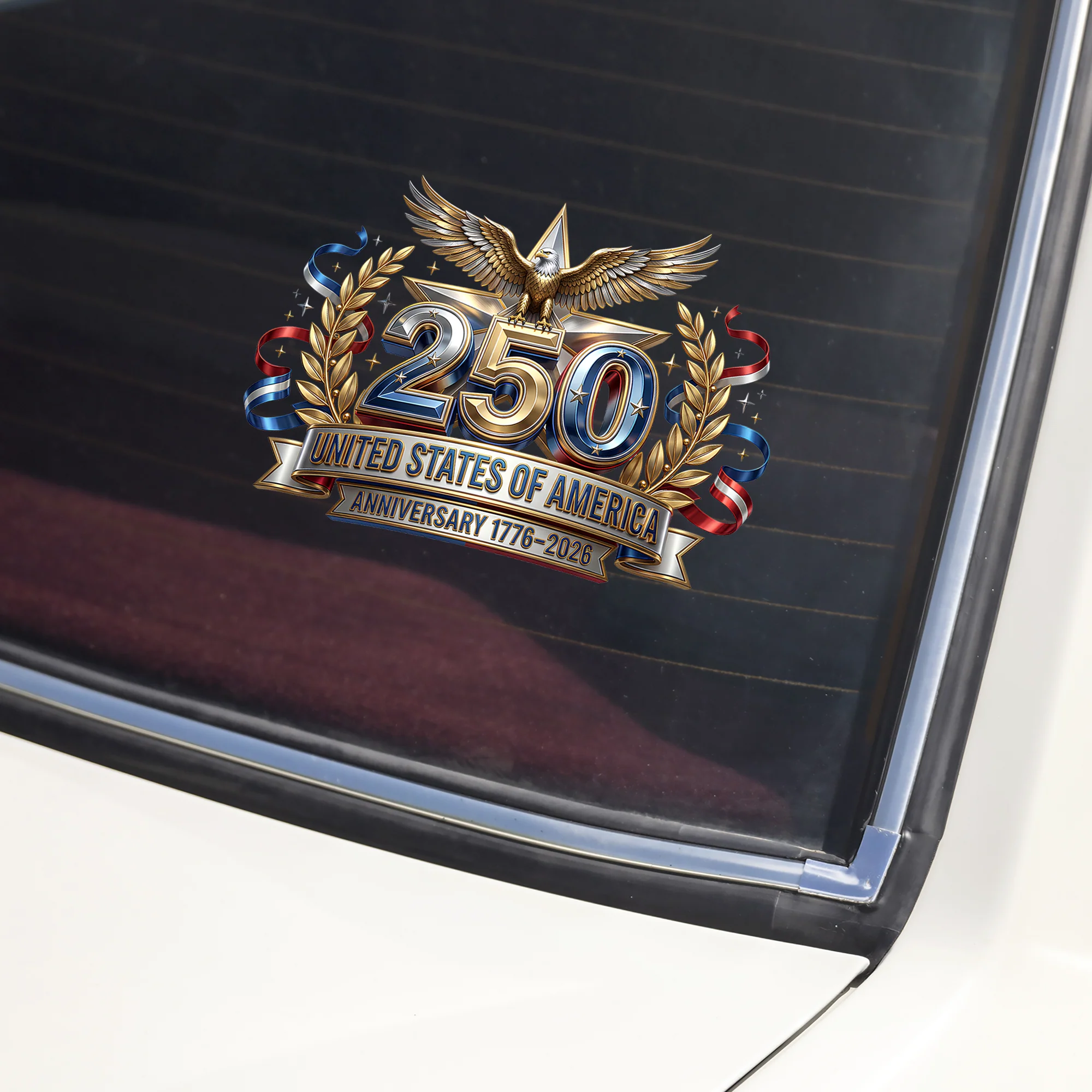 Cowgic USA 250 Anniversary Eagle 1776-2026 Patriotic Car Window Decal Sticker