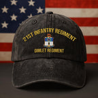 Cowgic U.S. Army 21st Infantry Regiment Vintage Washed Cap - Embroidered Distressed Dad Hat for Veterans