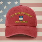 Cowgic U.S. Army 21st Infantry Regiment Vintage Washed Cap - Embroidered Distressed Dad Hat for Veterans
