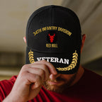 Cowgic U.S. Army 34th Infantry Division Embroidered Classic Structured Cap - Embroidered Cap for Veterans