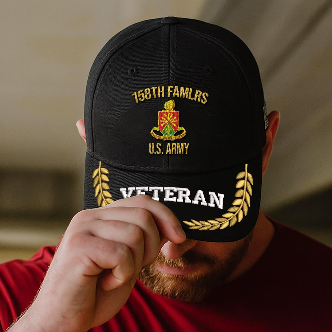 Cowgic U.S. Army 158th FAMLRS Embroidered Classic Structured Cap - Embroidered Cap for Veterans