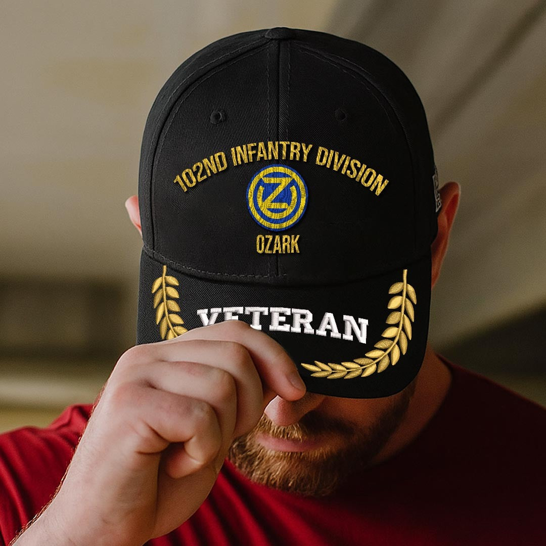 Cowgic U.S. Army 102nd Infantry Division Embroidered Classic Structured Cap - Embroidered Cap for Veterans