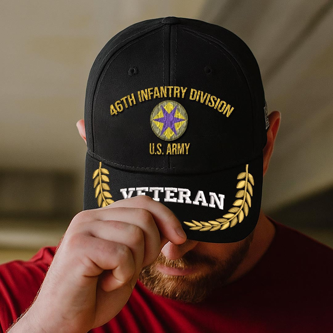 Cowgic U.S. Army 46th Infantry Division (WWII Ghost Division) Embroidered Classic Structured Cap - Embroidered Cap for Veterans