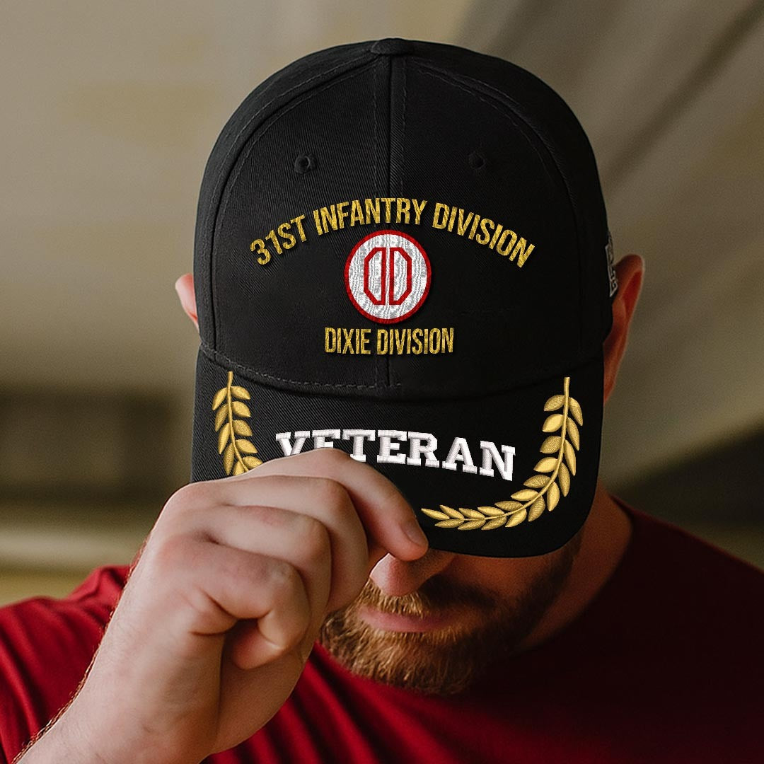 Cowgic U.S. Army 31st Infantry Division Embroidered Classic Structured Cap - Embroidered Cap for Veterans