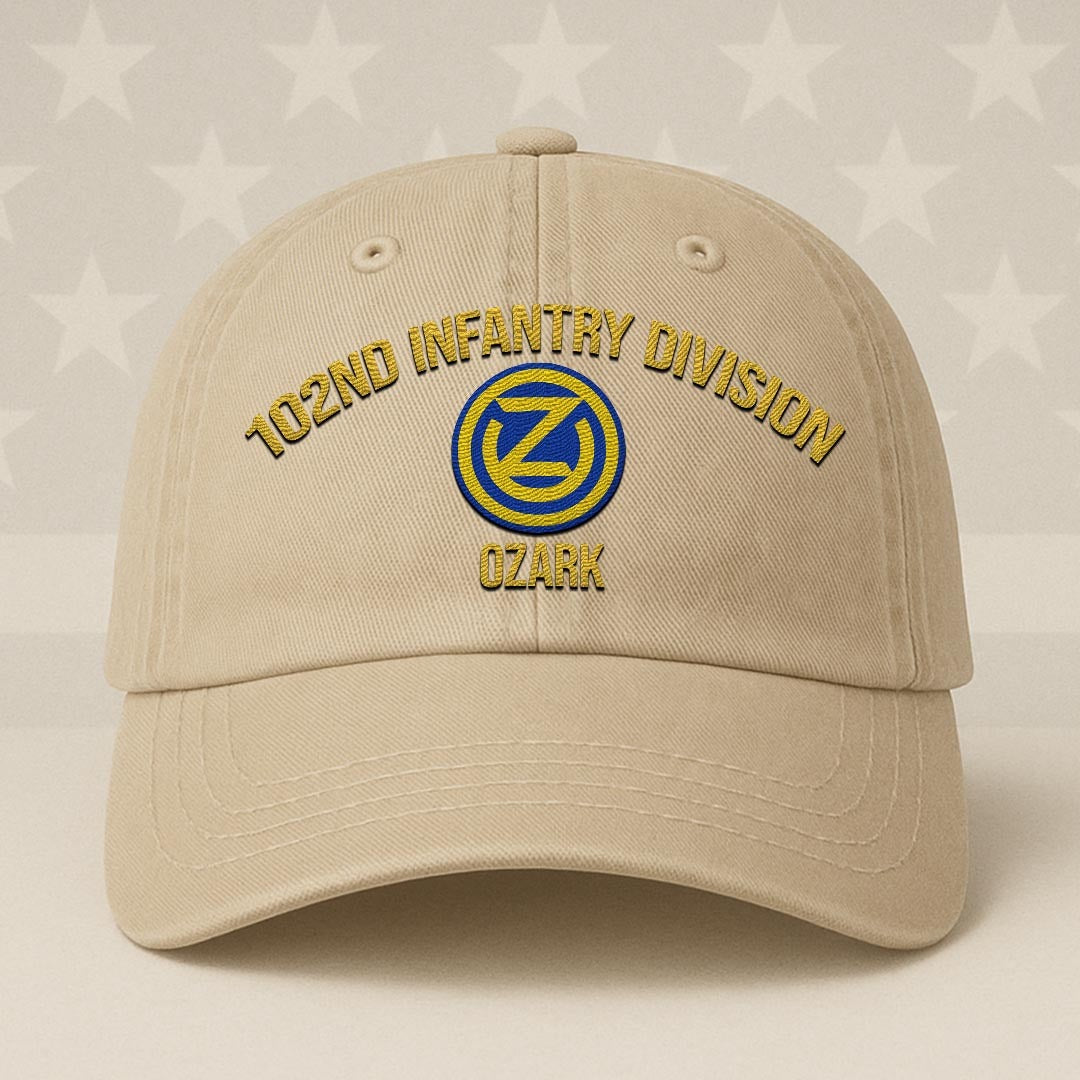 Cowgic U.S. Army 102nd Infantry Division Vintage Washed Cap - Embroidered Distressed Dad Hat for Veterans