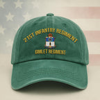 Cowgic U.S. Army 21st Infantry Regiment Vintage Washed Cap - Embroidered Distressed Dad Hat for Veterans