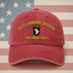 Cowgic U.S. Army 101st Airborne Division Vintage Washed Cap - Embroidered Distressed Dad Hat for Veterans