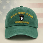 Cowgic U.S. Army 101st Airborne Division Vintage Washed Cap - Embroidered Distressed Dad Hat for Veterans