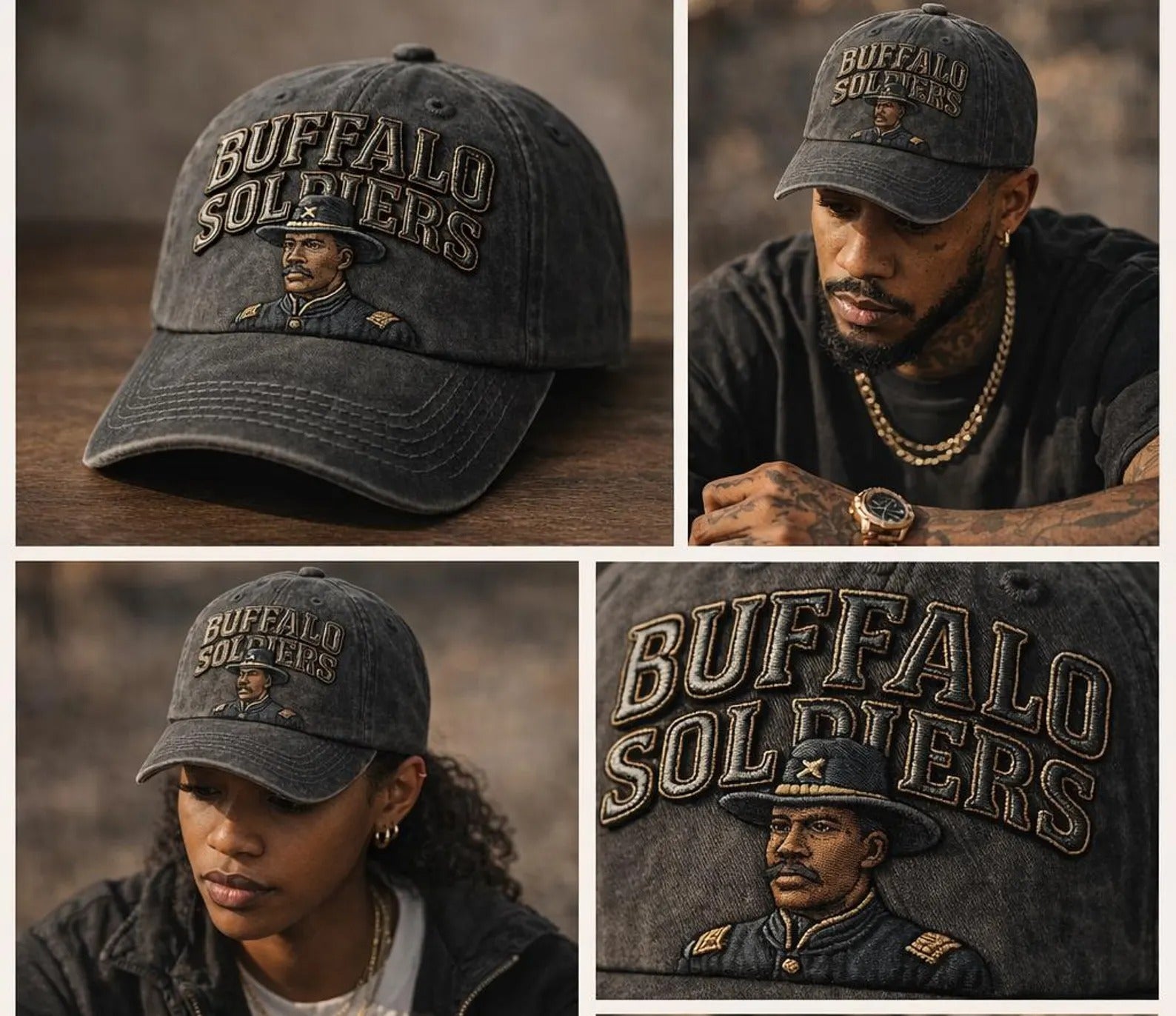 Buffalo Soldiers Embroidered Vintage Dad Hat, African American History Cap, Military Heritage Baseball Hat, Gift for History Lovers