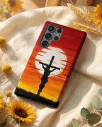 Cowgic Sunset Behind Jesus On The Cross Magnetic Phone Case