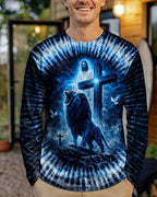 Cowgic Jesus Dropped The Charges Lion Swirl Men's All Over Print Shirt
