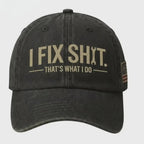 I Fix Sh*t Hat, Funny Mechanic Cap, Blue Collar Humor Hat, Embroidered Vintage Cap, Gift for Him Her