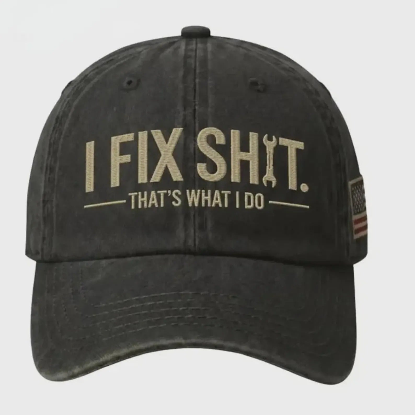 I Fix Sh*t Hat, Funny Mechanic Cap, Blue Collar Humor Hat, Embroidered Vintage Cap, Gift for Him Her