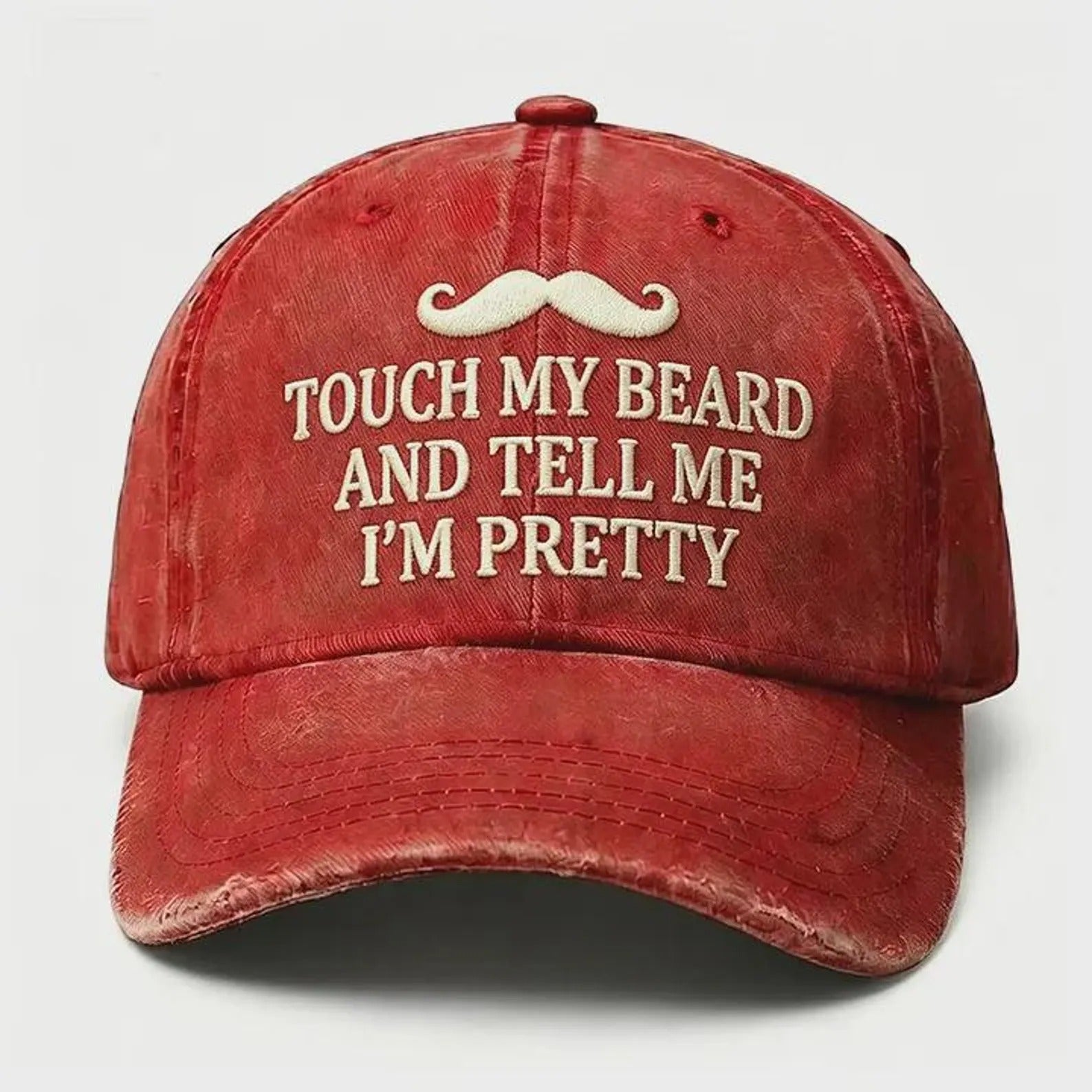 Touch My Beard Hat, Funny Beard Dad Hat, Sarcastic Mustache Cap, Vintage Washed Hat, Gift for Bearded Men, Humor Gag Gift