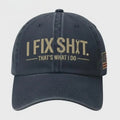 I Fix Sh*t Hat, Funny Mechanic Cap, Blue Collar Humor Hat, Embroidered Vintage Cap, Gift for Him Her