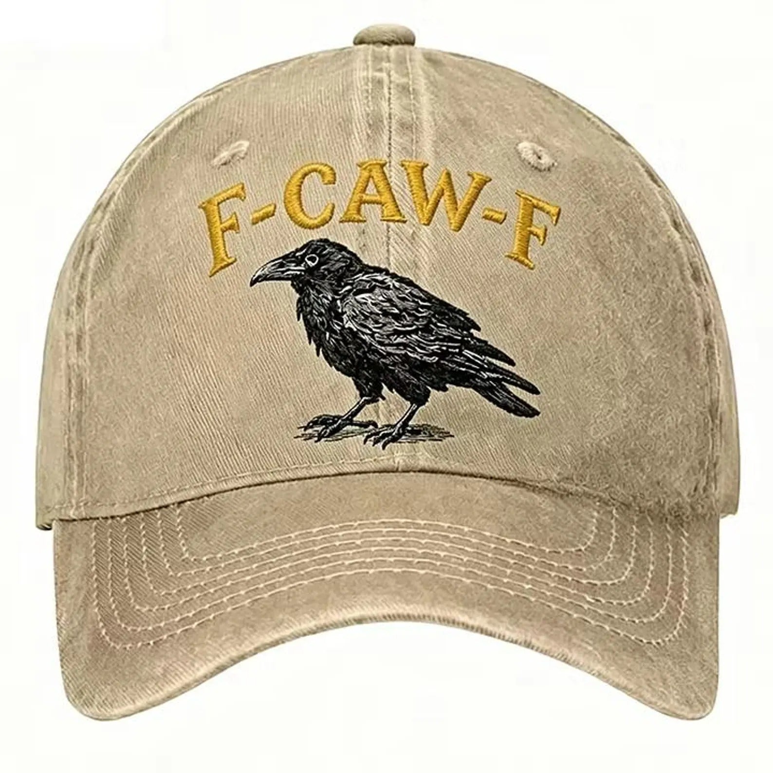 F-Caw-F Raven Hat, Funny Crow Hat, Embroidered Raven Dad Hat, Gothic Bird Lover Gift, Crow Lover Cap, Funny Birdwatcher Hat