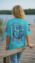 Cowgic When God Steps In Miracles Happen Women's All Over Print Shirt