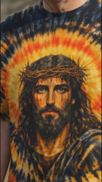 Cowgic Jesus Halo Of Faith Black & Yellow Swirl Men's All Over Print Shirt