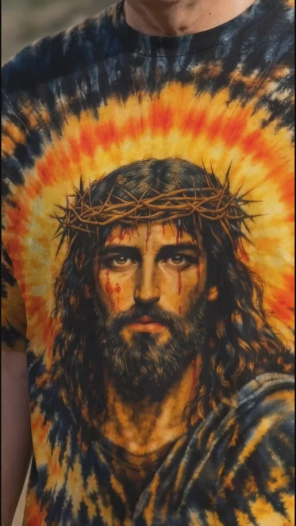 Cowgic Jesus Halo Of Faith Black & Yellow Swirl Men's All Over Print Shirt