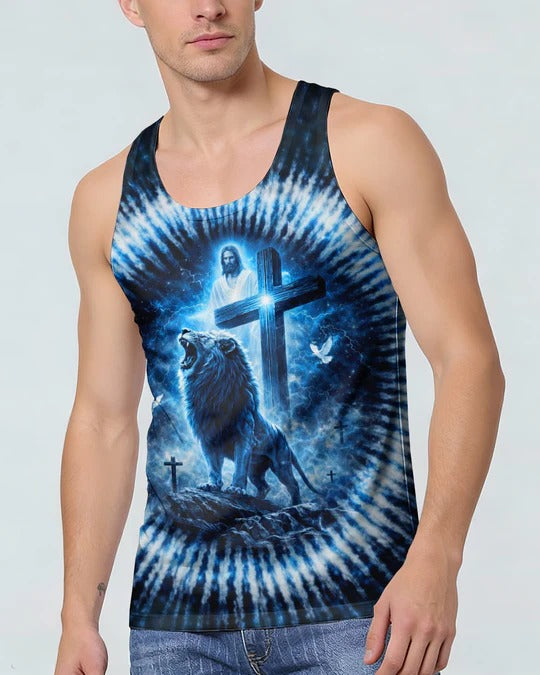 Cowgic Jesus Dropped The Charges Lion Swirl Men's All Over Print Shirt