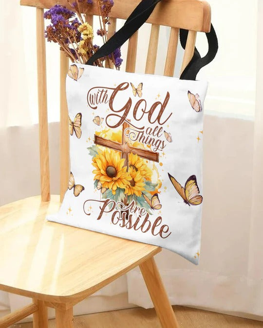 Cowgic With God All Things Are Possible Tote Bag