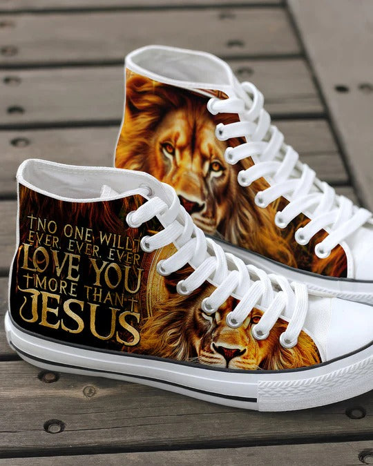 Cowgic No One Will Ever Love You More Than Jesus High Top Canvas Shoes