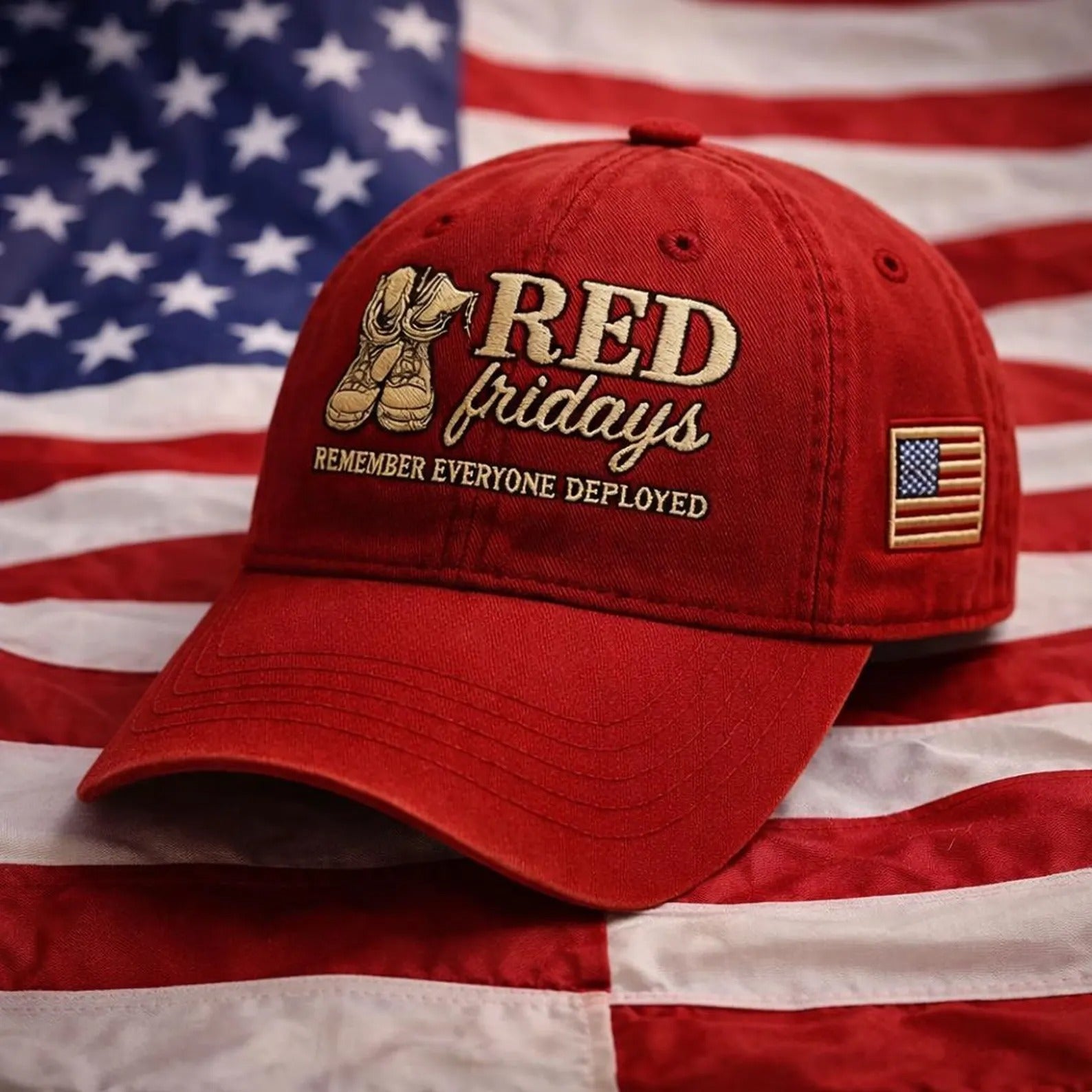 250th Anniversary RED Friday Hat, Remember Everyone Deployed Cap, Patriotic Veteran Military Support Hat, Multi Color USA Cap