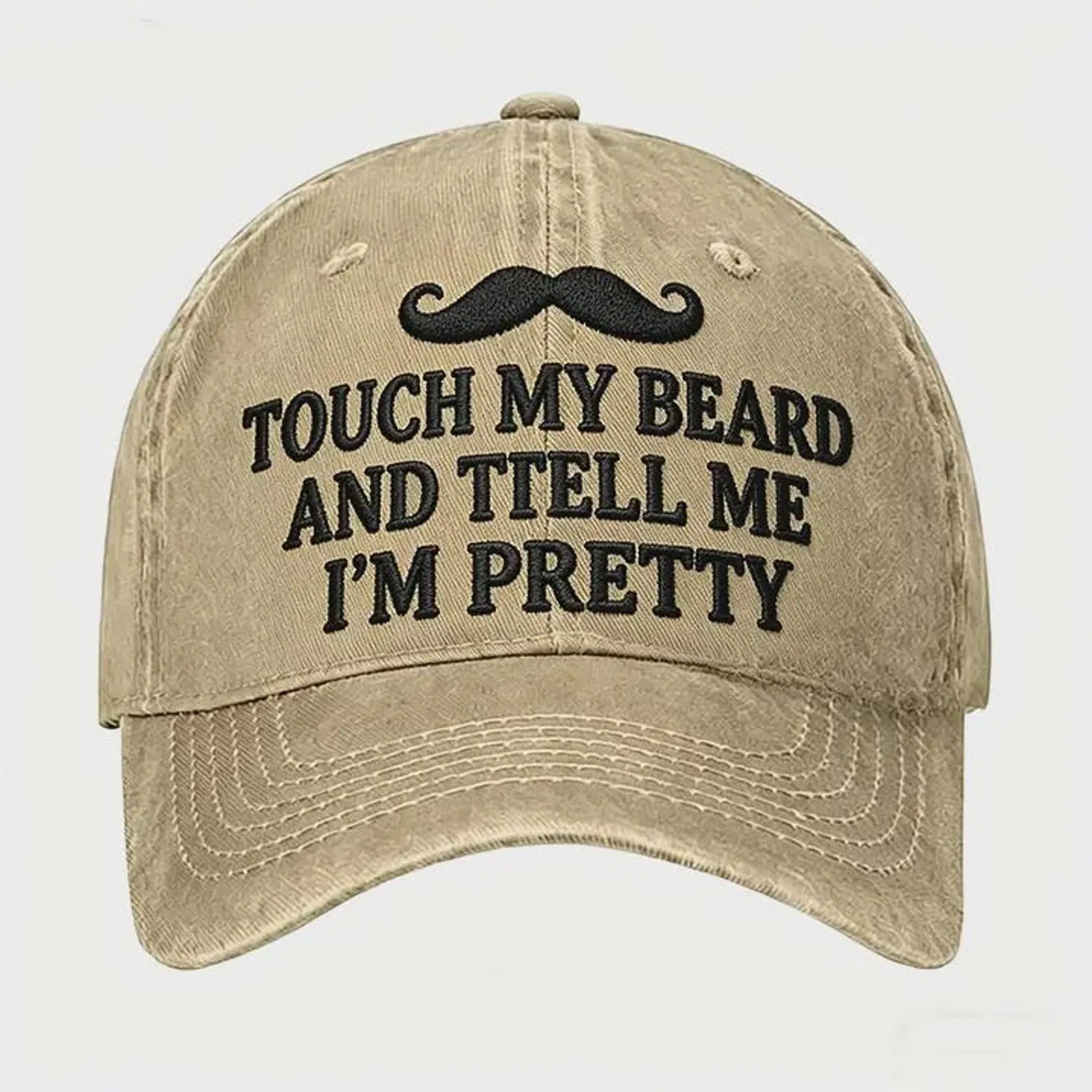 Touch My Beard Hat, Funny Beard Dad Hat, Sarcastic Mustache Cap, Vintage Washed Hat, Gift for Bearded Men, Humor Gag Gift