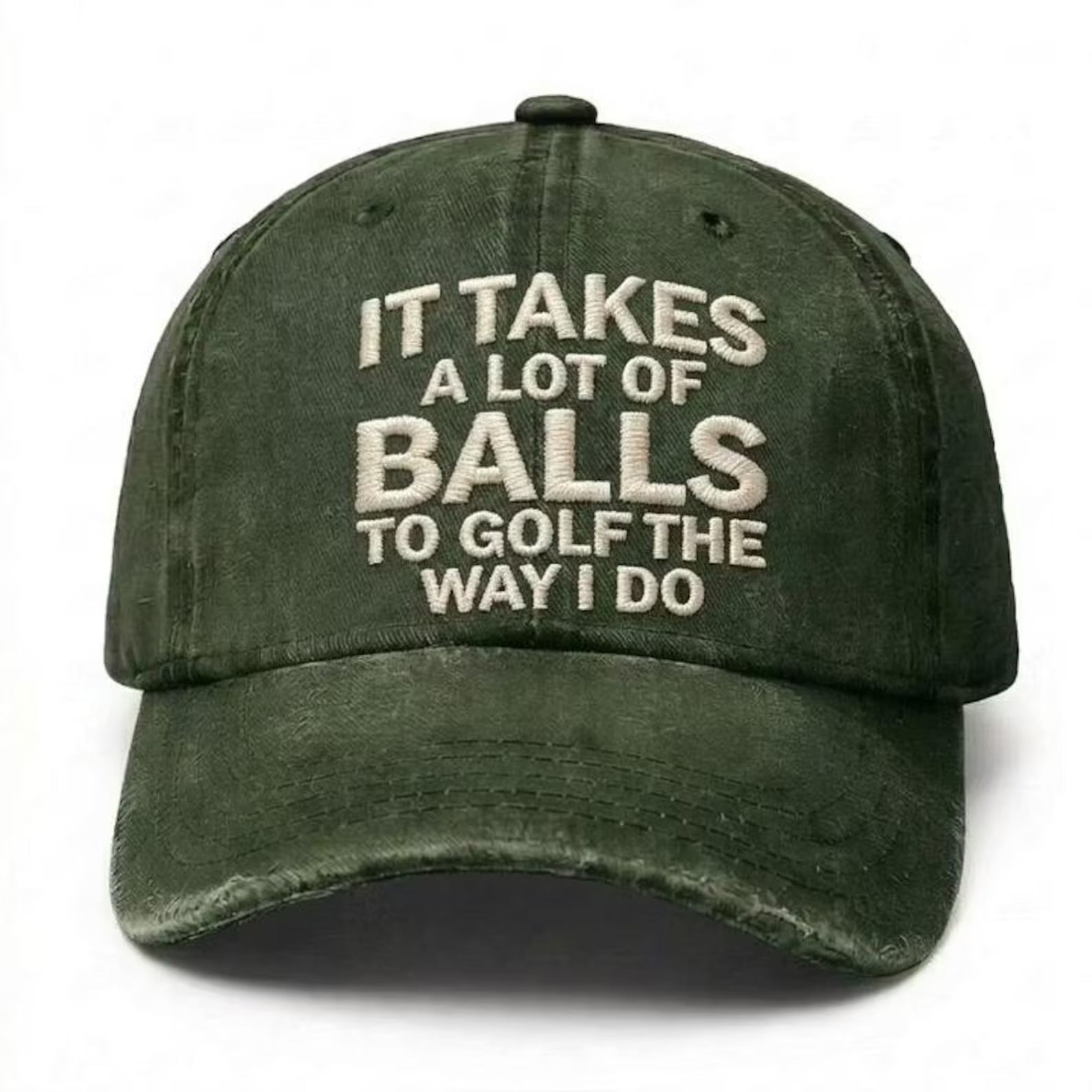 Funny Golf Dad Hat, It Takes A Lot Of Balls To Golf The Way I Do Cap, Golf Lover Gift, Vintage Washed Baseball Hat for Men Women