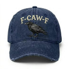 F-Caw-F Raven Hat, Funny Crow Hat, Embroidered Raven Dad Hat, Gothic Bird Lover Gift, Crow Lover Cap, Funny Birdwatcher Hat