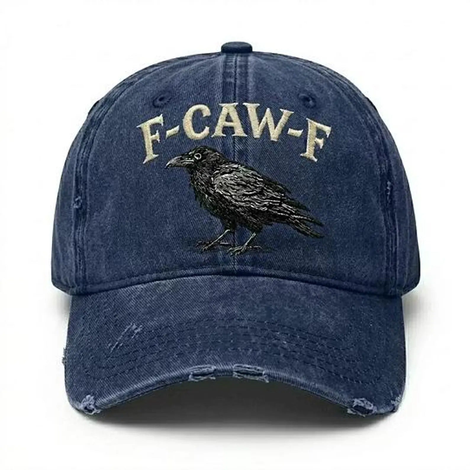 F-Caw-F Raven Hat, Funny Crow Hat, Embroidered Raven Dad Hat, Gothic Bird Lover Gift, Crow Lover Cap, Funny Birdwatcher Hat