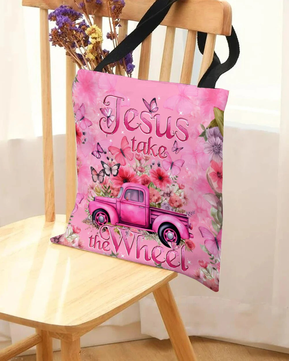 Cowgic Jesus Take The Wheel Tote Bag