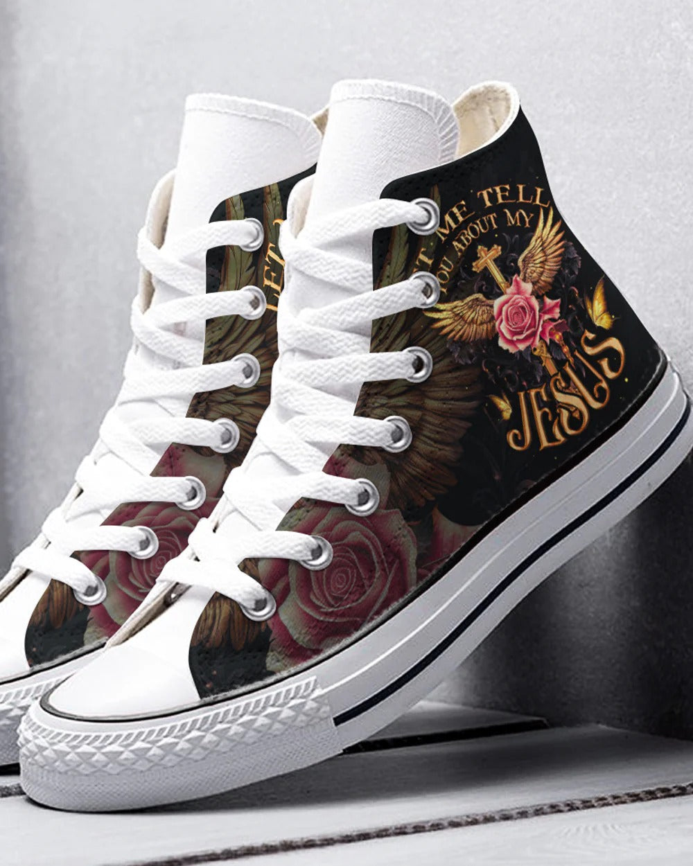 Cowgic Let Me Tell You About My Jesus High Top Canvas Shoes