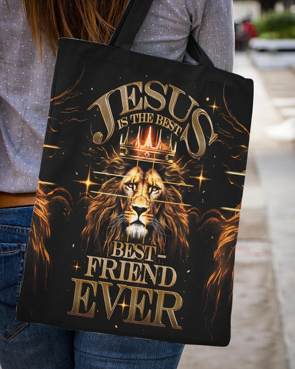 Cowgic Jesus Is The Best Lion Tote Bag