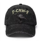 F-Caw-F Raven Hat, Funny Crow Hat, Embroidered Raven Dad Hat, Gothic Bird Lover Gift, Crow Lover Cap, Funny Birdwatcher Hat