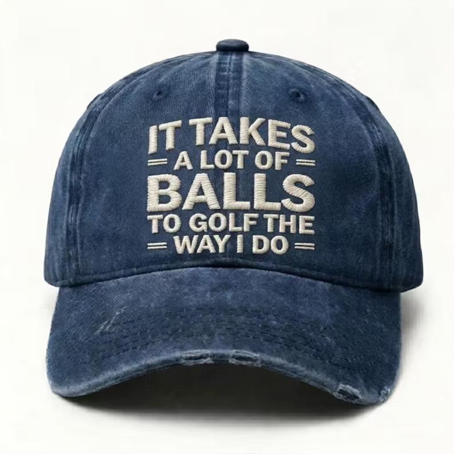 Funny Golf Dad Hat, It Takes A Lot Of Balls To Golf The Way I Do Cap, Golf Lover Gift, Vintage Washed Baseball Hat for Men Women
