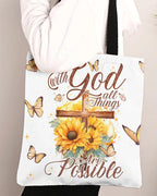 Cowgic With God All Things Are Possible Tote Bag