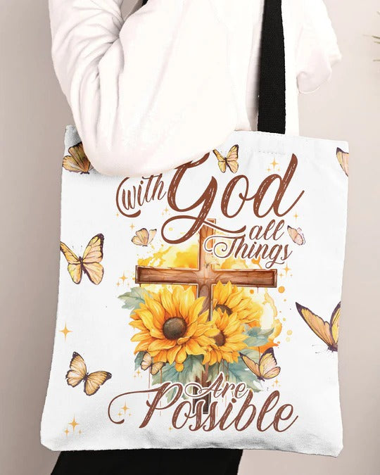 Cowgic With God All Things Are Possible Tote Bag