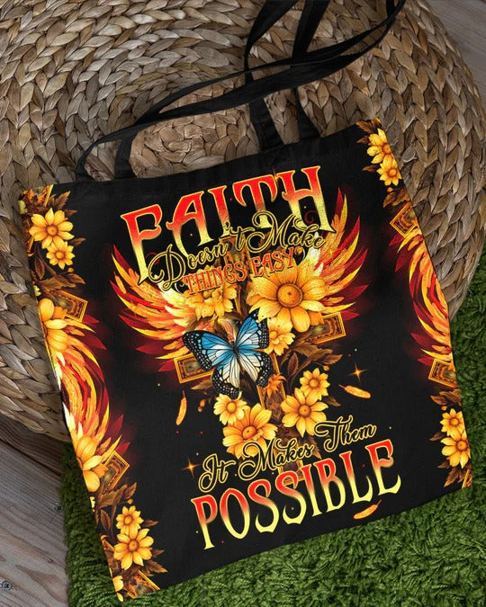 Cowgic Faith Doesn't Make Things Easy Tote Bag