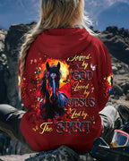 Cowgic Blessed By God Loved By Jesus Horse Women's All Over Print Shirt