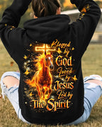 Cowgic Blessed By God Loved By Jesus Horse Women's All Over Print Shirt