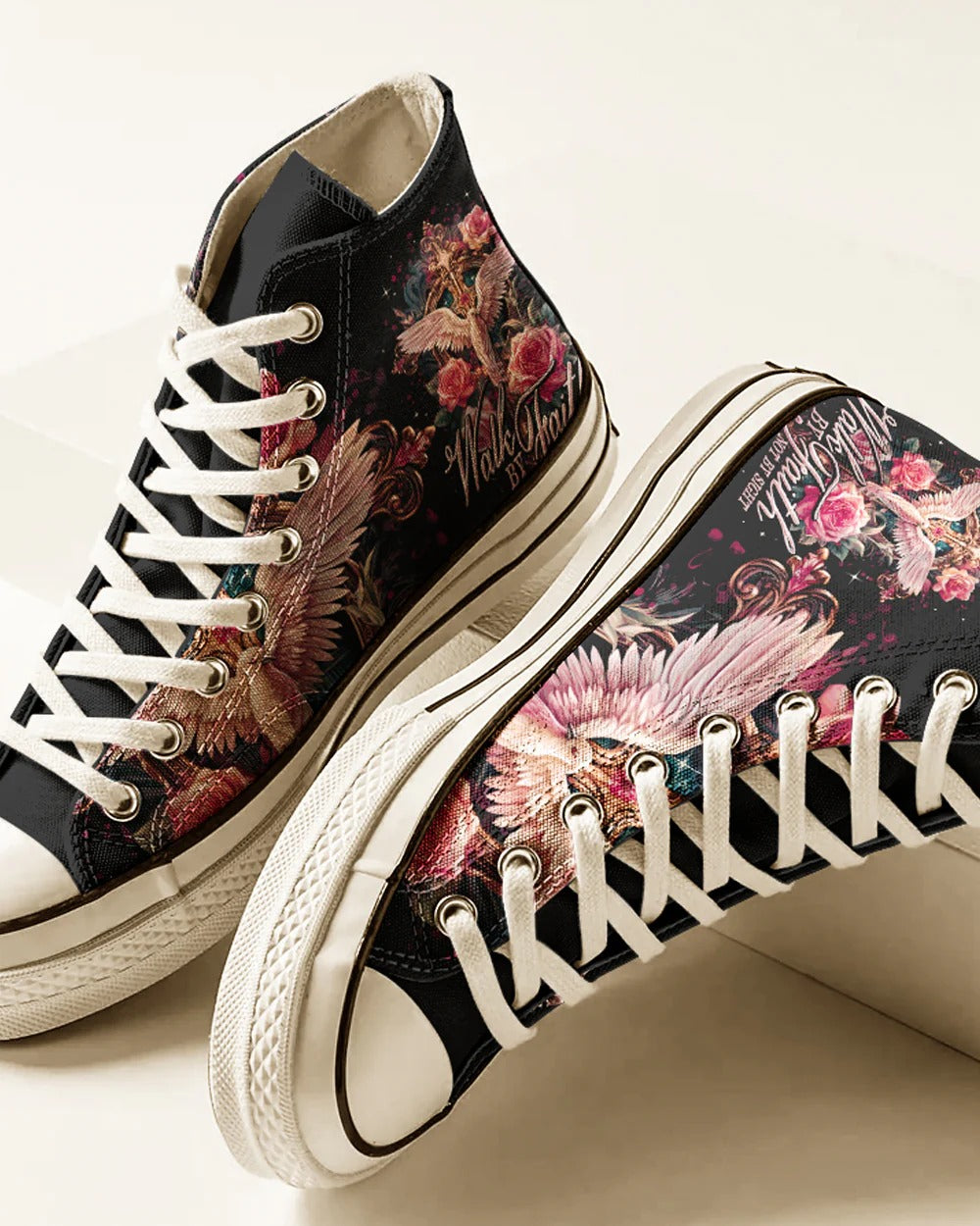 Cowgic Walk By Faith Not By Sight High Top Canvas Shoes